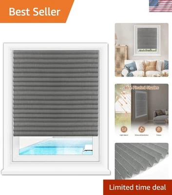 Paquete de 6 cortinas de ventana gris apagón filtro de luz inalámbrico 36x72 Foto 1 de 4