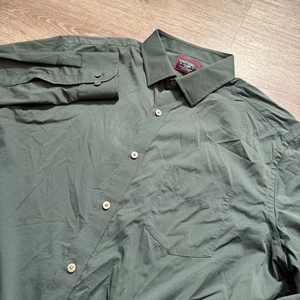 Camicia Untuckit Uomo XL Verde Performance Nylon Slim Fit Elasticizzata Preppy Casual - Foto 1 di 8