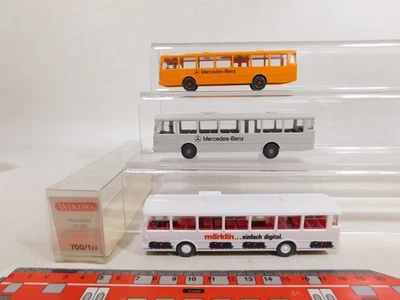 3x wiking H0 1:87 Bus Mercedes MB O 305 700/1 24 ecc Mint + 1x Box # DV812-0,5 - Immagine 1 di 3