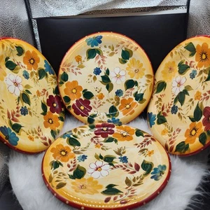 4x Oneida Kitchen Sunset Bouquet Ceramic Dinner Plates 10.75" - Picture 1 of 8