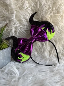 Minnie Mickey Mouse Ears headband Disneyland Maleficent Headband Halloween - Picture 1 of 3