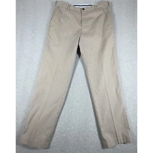 Pantalones de vestir Brooks Brothers Clark para hombre 36x32 beige pata de gallo algodón - Imagen 1 de 8