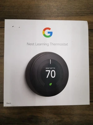 Google Nest Learning Thermostat  Mode:A0013 Black  SKU:T3016US-RA - Image 1 of 4
