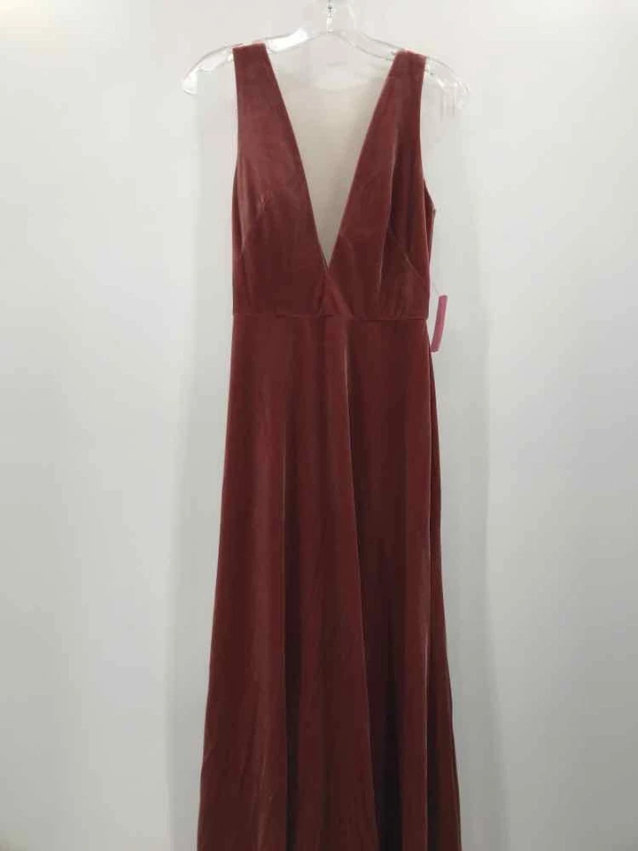 Б/у Jenny Yoo оранжевый размер 2 вечернее платье макси без рукавов - Изображение 1 из 3