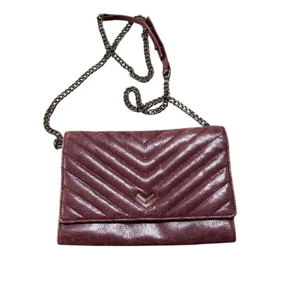 Botkier Burgundy Quilted Leather Crossbody Bag Elegant Old Money Luxury Classy - Image 1 of 4