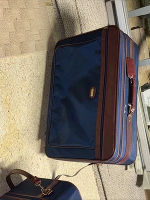 Mala de viagem Samsonite vintage azul 2 peças. One Large One Med - Imagem 1 de 4