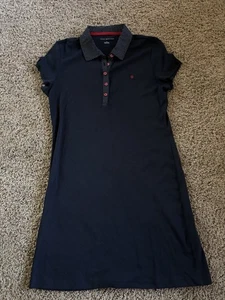 Tommy Hilfiger Short Sleeve Collared Polo Shirt Mini Dress Size Medium Preppy - Picture 1 of 5