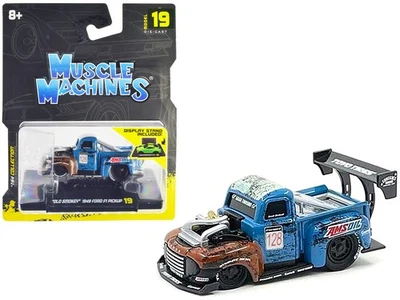 1949 Ford F1 Pickup Truck Diecast Model Car Old Smokey Blue Brown 1/64 Scale - Image 1 of 4