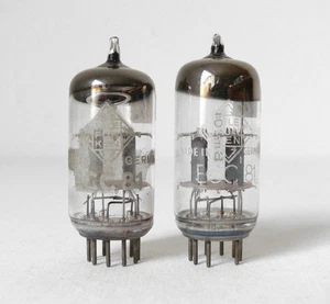MATCHED PAIR TELEFUNKEN TUBES ECC81 12AT7 NOS 30° GETTER   - Picture 1 of 3