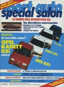 SPORT AUTO n°273 10/1984 GP ITALIE 205 GTI GOLF GTI R11 TURBO KADETT GSI - Foto 1 di 1