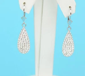 .925 Sterlingsilber funkelnde Ohrhänger mit Hebelverschluss und echten tschechischen Kristallen - Bild 1 von 4