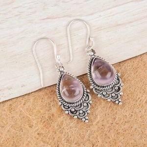 Rare Ametrine Gemstone 925 Sterling Silver Jewelry Handmade Dangle Earrings1.9" - Picture 1 of 6