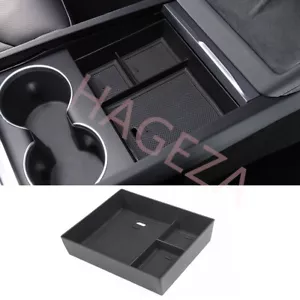 Consola central ABS negra apoyabrazos caja de almacenamiento organizadora para Tesla modelo 3 2023-25 - Imagen 1 de 13
