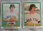 1981 Donruss Boston Red Sox carte de baseball choisir une
