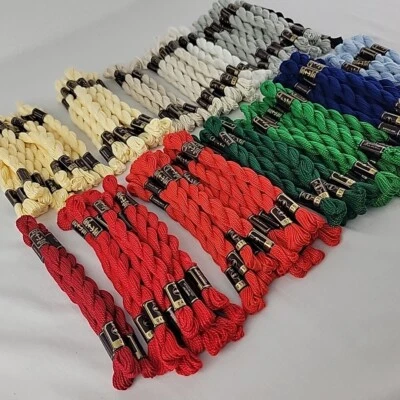 NUEVO Lote de 127 madejas de algodón bordado perla #3 algodón perla 16 yardas 5 g ancla Foto 1 de 4