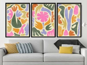 Juego de 3 Estampados - Imágenes Abstractas Formas Florales Orgánicas Boho - Imagen 1 de 5