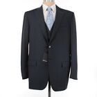 Kiton NWT Wool/Cashmere 3 Piece Suit Size 56L US 46L in Light/Dark Blues/Black