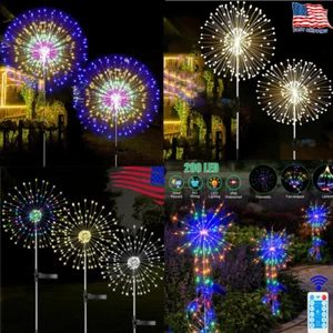 100-200 LED Solar Firework Lights Outdoor Waterproof Path Lawn Garden Decor Lamp - Picture 1 of 14