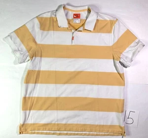 Nike Poloshirt Herren XL beige weiß gestreift Dri-Fit Kurzarm Performance - Bild 1 von 4