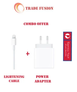 Genuine Apple 20W Power Adapter For iPhone iPad with Lightning , USB C Cable - Picture 1 of 18