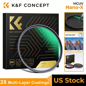 K&F Concept UV Camera Lens Filter HD 43/46/49/52/55/58/62/67/72/77/82/127 Nano X - Picture 1 of 27
