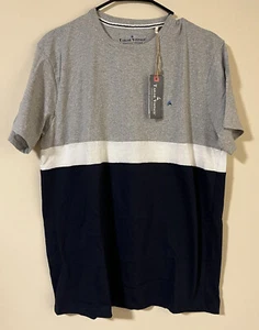 Tailor Vintage Mens L Color Block Tee Slim Fit Premium Short-Sleeve T-Shirt Grey - Picture 1 of 6