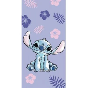 Lilo And Stitch Towel Purple Flowers 100% Cotton Bath Beach Pool 140cm x 70cm - Picture 1 of 1