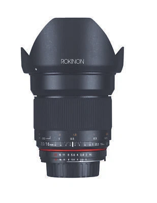 Rokinon 16mm F2.0 High Speed Wide Angle Lens (Nikon F with Automatic Chip) - Image 1 of 4