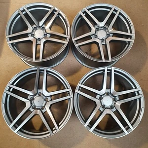 4x 19x9.5 Alloy Wheels Twin 5 Spoke Style 5x112 ET35 66.6CB Gunmetal | ODD - Picture 1 of 6