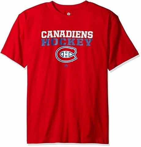 NHL Montreal Canadiens Hockey Mens Licensed Screen Print T-Shirt, Red Big & Tall Cover