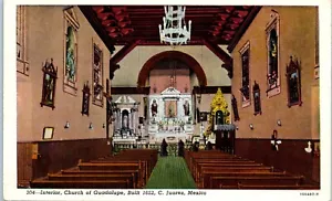 Interior View, Church of Guadalupe, Built 1652, C. Juarez, Mexico Postcard - Picture 1 of 2