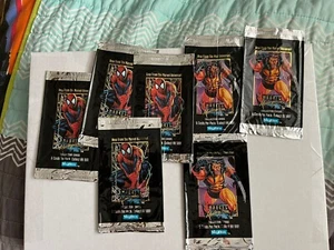1992 Marvel Masterpieces 7x Foil Wrappers Wolverine Spider-Man No Cards - Picture 1 of 1