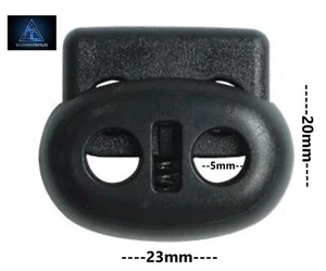 Bloqueo/deslizante de cable de doble orificio/deslizante/resorte de paracord plástico cargado 25,50,100 - Imagen 1 de 1