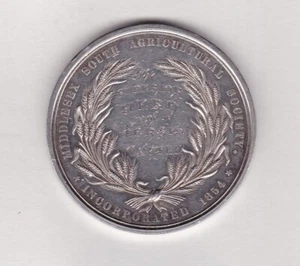 MIDDLESEX SOUTH AGRICULTURAL SOCIETY SILVER MEDAL 1883 - Picture 1 of 2