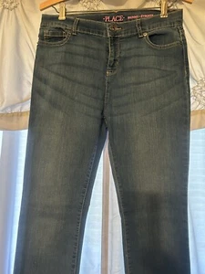 The Childrens Place Girls Jeans Size 16 Skinny Adjustable Waist Medium Wash NWOT - Picture 1 of 8