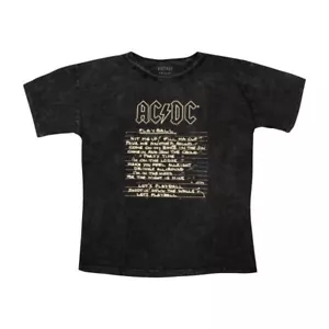 AC-DC Playball Lyrics Charcoal T-Shirt Medium NEW - Picture 1 of 1