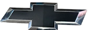 Chrome Black Front Only Bowtie Emblems 2016-2018 Silverado 1500 Colorado Sierra - Picture 1 of 3