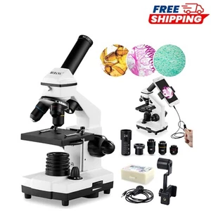 Dual LED Biological Microscope with 15 Slides & Carrying Case - Ideal for Kids - Picture 1 of 9