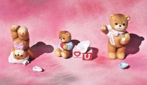 Vintage Enesco Porcelain Cherished Teddies Bear Figurines, Set of 3, Broken - Picture 1 of 4