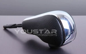 EXPRESS Leather & Chrome A/T Shift Knob for BMW 3 5 7 Series E46 E60 E39 E36 X5 - Picture 1 of 9