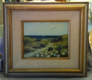 Original Künstler signiert Ölgemälde Ozean Meer Strand Wellen krachende Möwen  - Bild 1 von 9