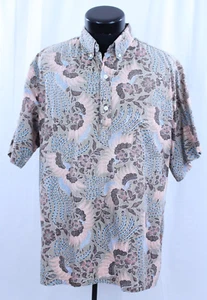 Camisa De Colección Go Barefoot Hawaiana Botón XL Hecha en EE. UU. Hawaii Estampado Inversal 1/4 Plumón - Imagen 1 de 20