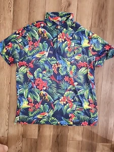 Polo Ralph Lauren Tropical Hawaiian Parrots Graphic Polo Shirt Men’s Size 2XLT - Picture 1 of 4
