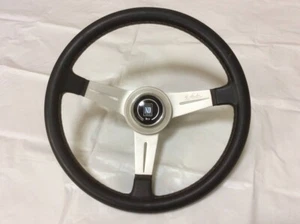 NARDI Classic Black Leather and Silver Spoke Steering Wheel 355mm - Picture 1 of 10