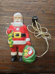 Vintage Kunststoff Paramount beleuchtet Weihnachtsmann Spielzeug Sack Weihnachten funktioniert 10" - Bild 1 von 7