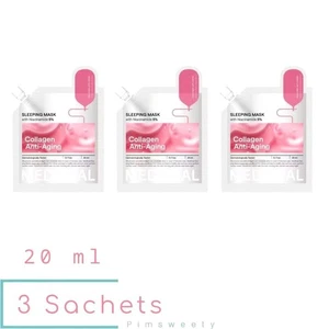 3 Sachets X 20 ml MEDIHEAL Collagen Anti-Aging Sleeping Mask Brighten Firm Skin - Picture 1 of 14