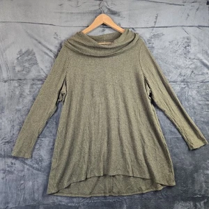 Lane Bryant Cowl Neck Top Plus Size 18 20 Olive Green Waffle Knit Tunic Warm - Picture 1 of 6