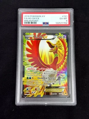 2016 POKEMON XY BREAKPOINT #121 FULL ART/HO-OH EX PSA 6 - Image 1 of 2