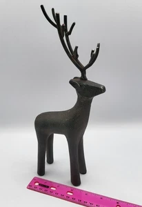 Rustikales Rentier Hirsch Eisen Metall primitiv minimalistisch Weihnachtsdeko schwer massiv - Bild 1 von 8