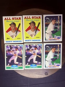 Matt Nokes (Lot of 6) Baseball Cards Detroit Tigers  MLB - Picture 1 of 9